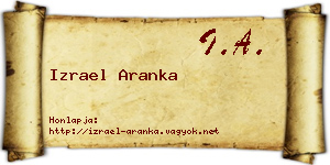 Izrael Aranka névjegykártya